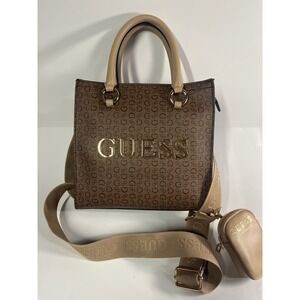Guess Maisey Cocoa Satchel Top Handle‎ Crossbody Bag with Coin Purse NWT